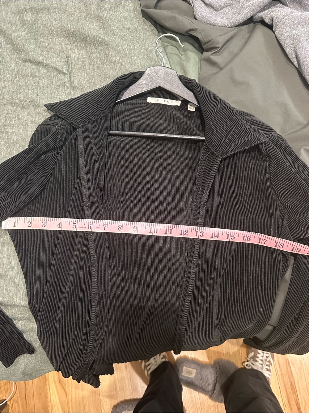 Cyrus Black Rib Button-Up Ribbed Shirt - Picture 7 of 7